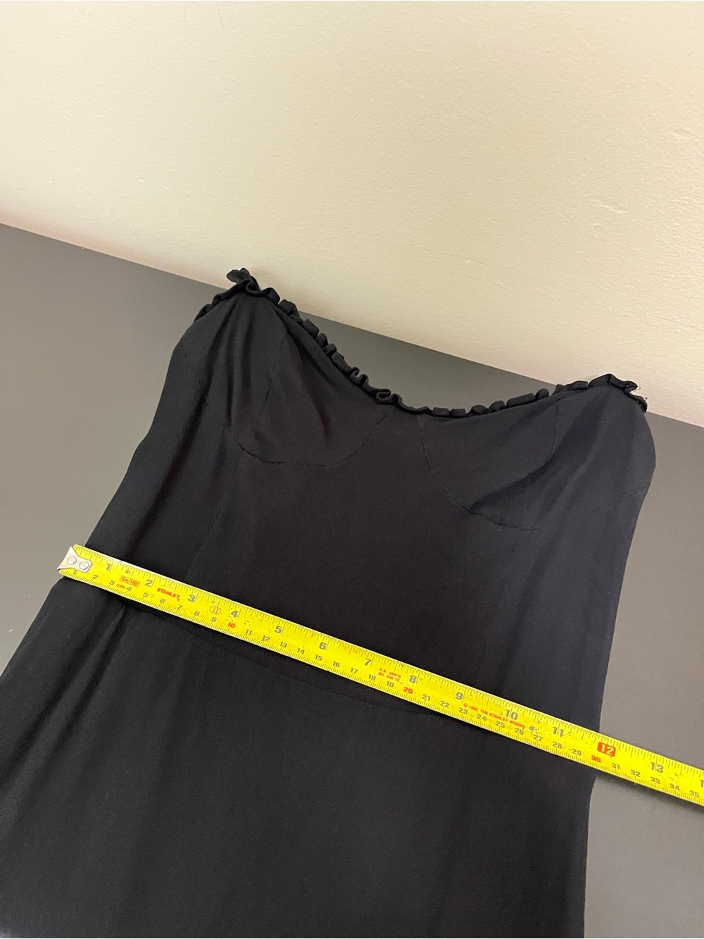 Reformation Christine Dress - Black Tie-Shoulder Ruffle Mini Dress - Picture 12 of 14